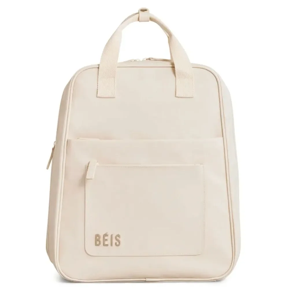 NWT BEIS The Expandable Backpack - Recycled Collection in BEIGE